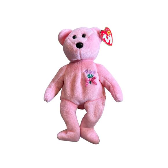 2001 RARE & RETIRED TY BEANIE BABY-MUM THE PINK MOTHERS DAY TEDDY BEAR 8” - Picture 1 of 3